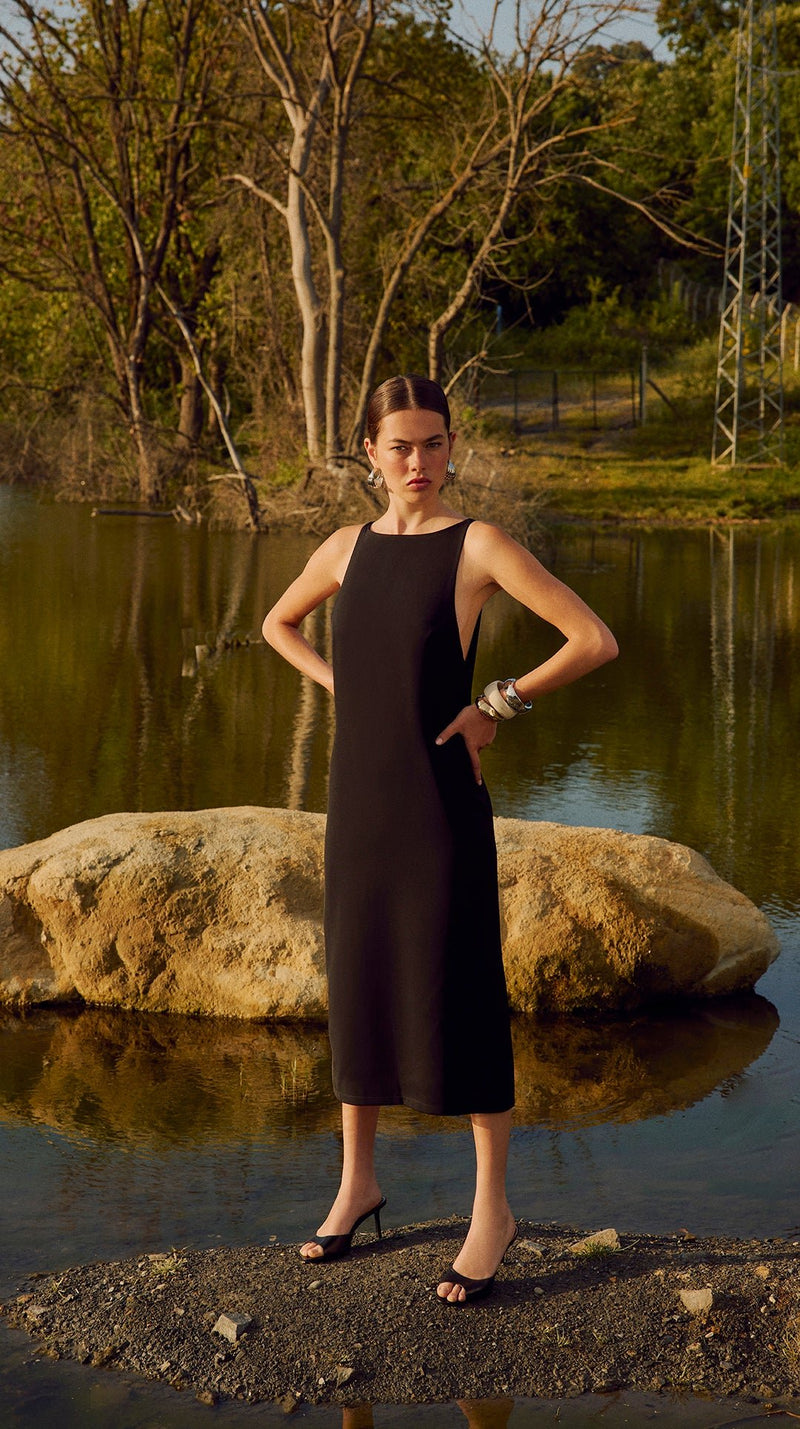 ALİCE - Düz Kesim Midi Elbise - Aíla