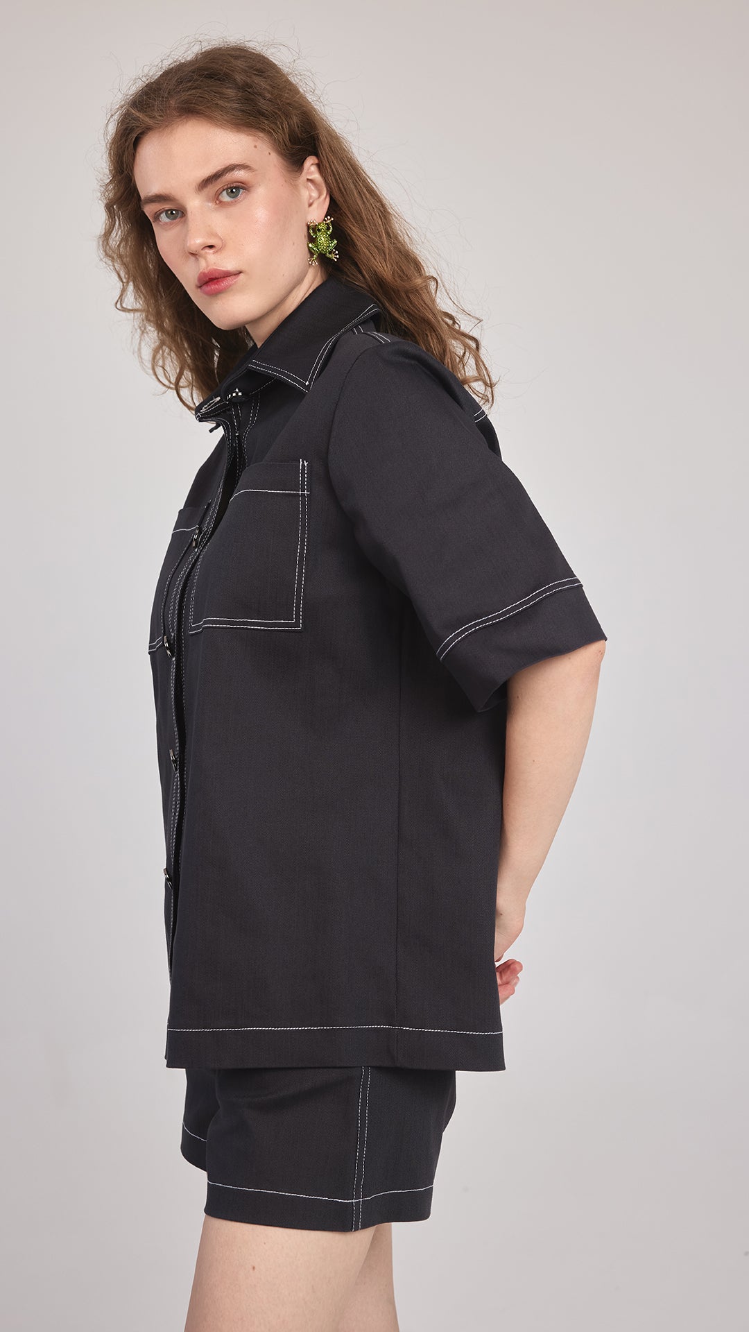 AMANDA - Kontrast Dikişli Şort - Aíla