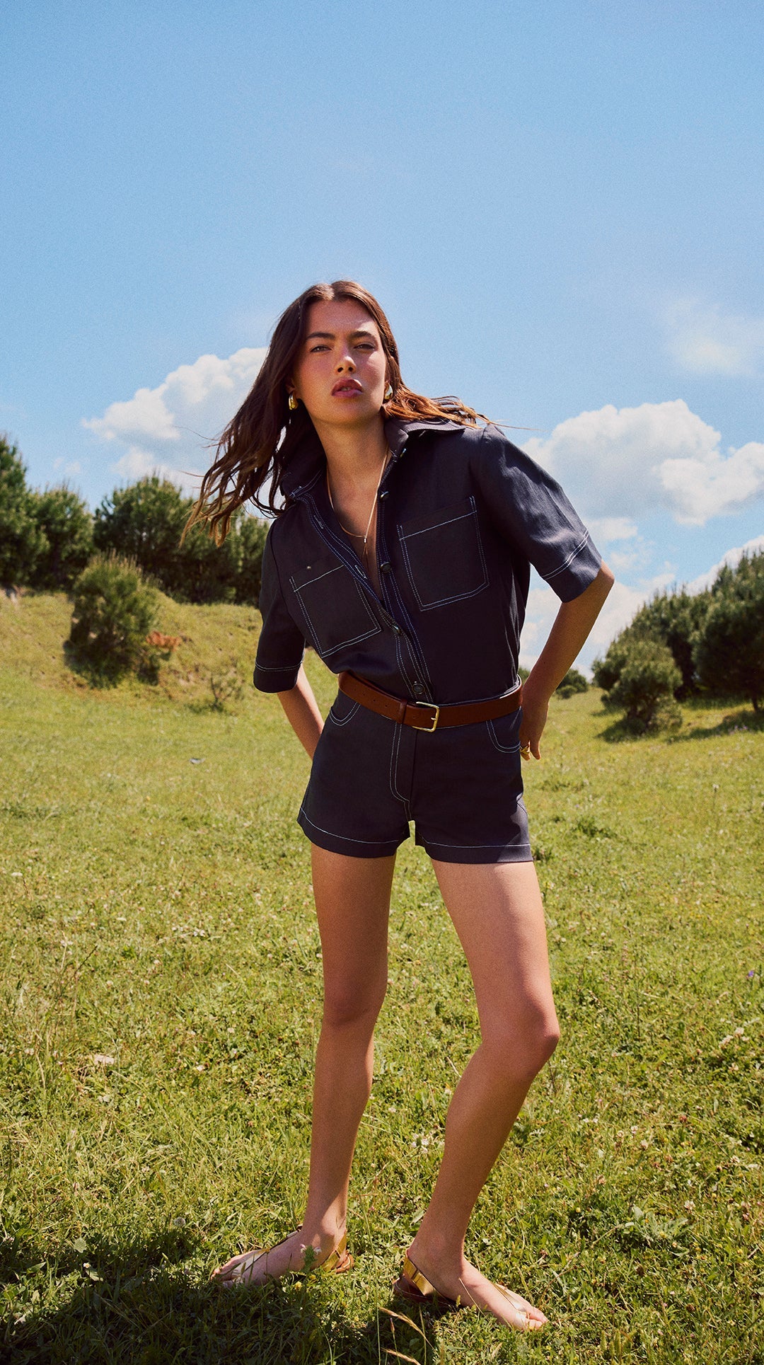 AMANDA - Kontrast Dikişli Şort - Aíla