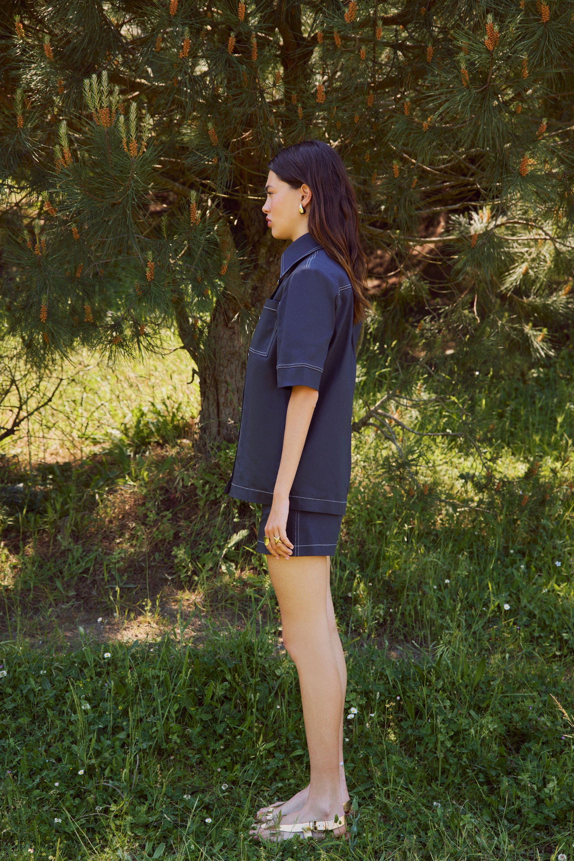 AMANDA - Kontrast Dikişli Şort - Aíla