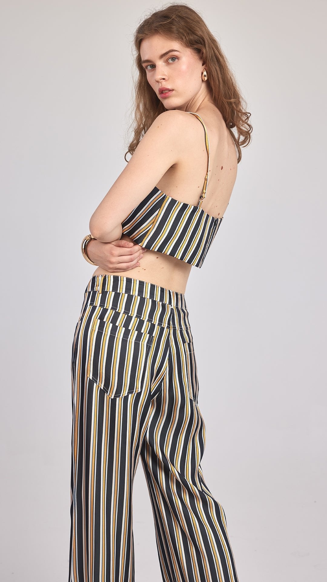 AYLA - Çizgili Ayarlanabilir Askılı Büstiyer - Aíla