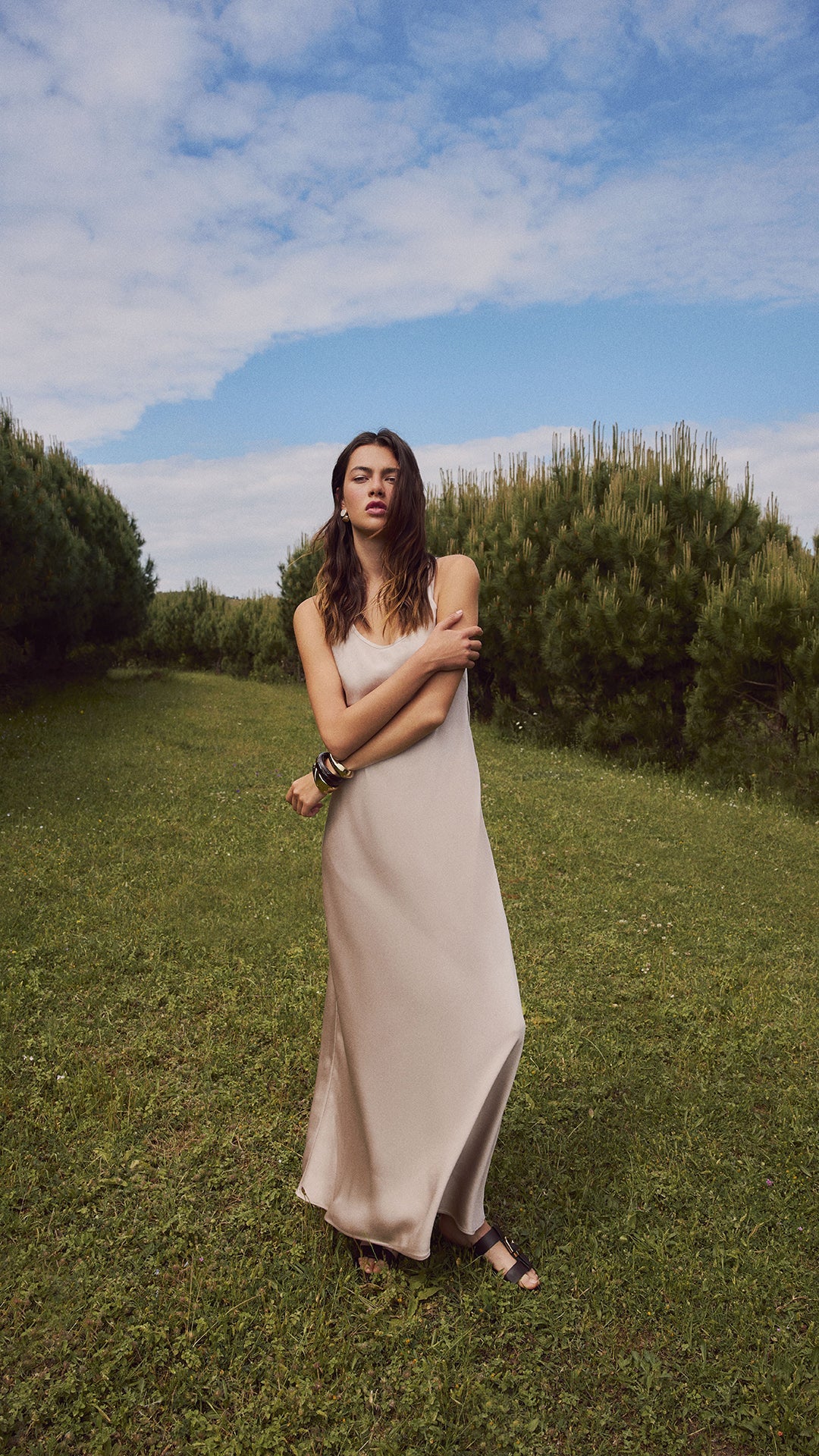 BELLA - Saten Maxi Elbise - Aíla