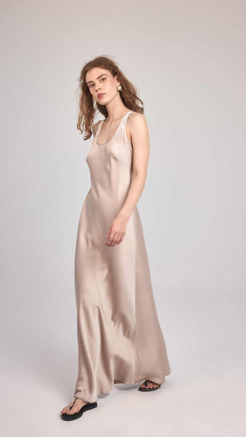 BELLA - Saten Maxi Elbise - Aíla