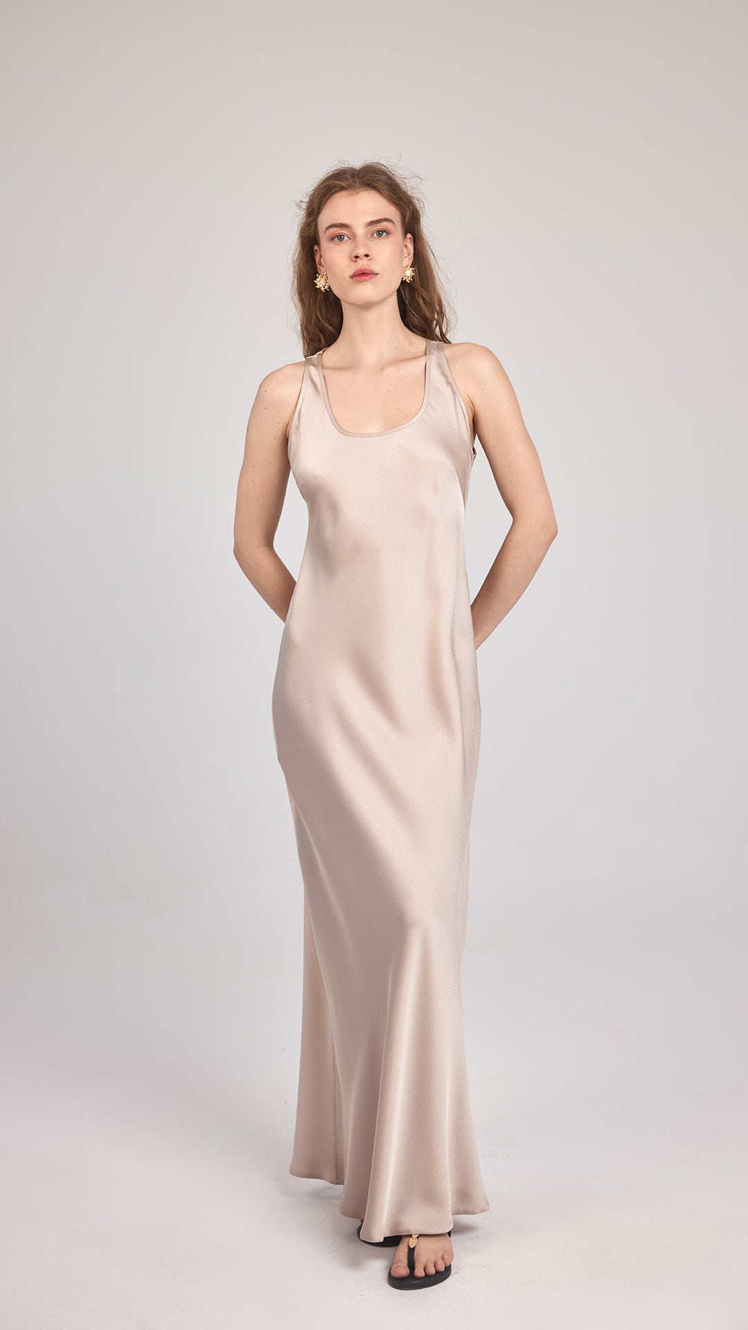 BELLA - Saten Maxi Elbise - Aíla