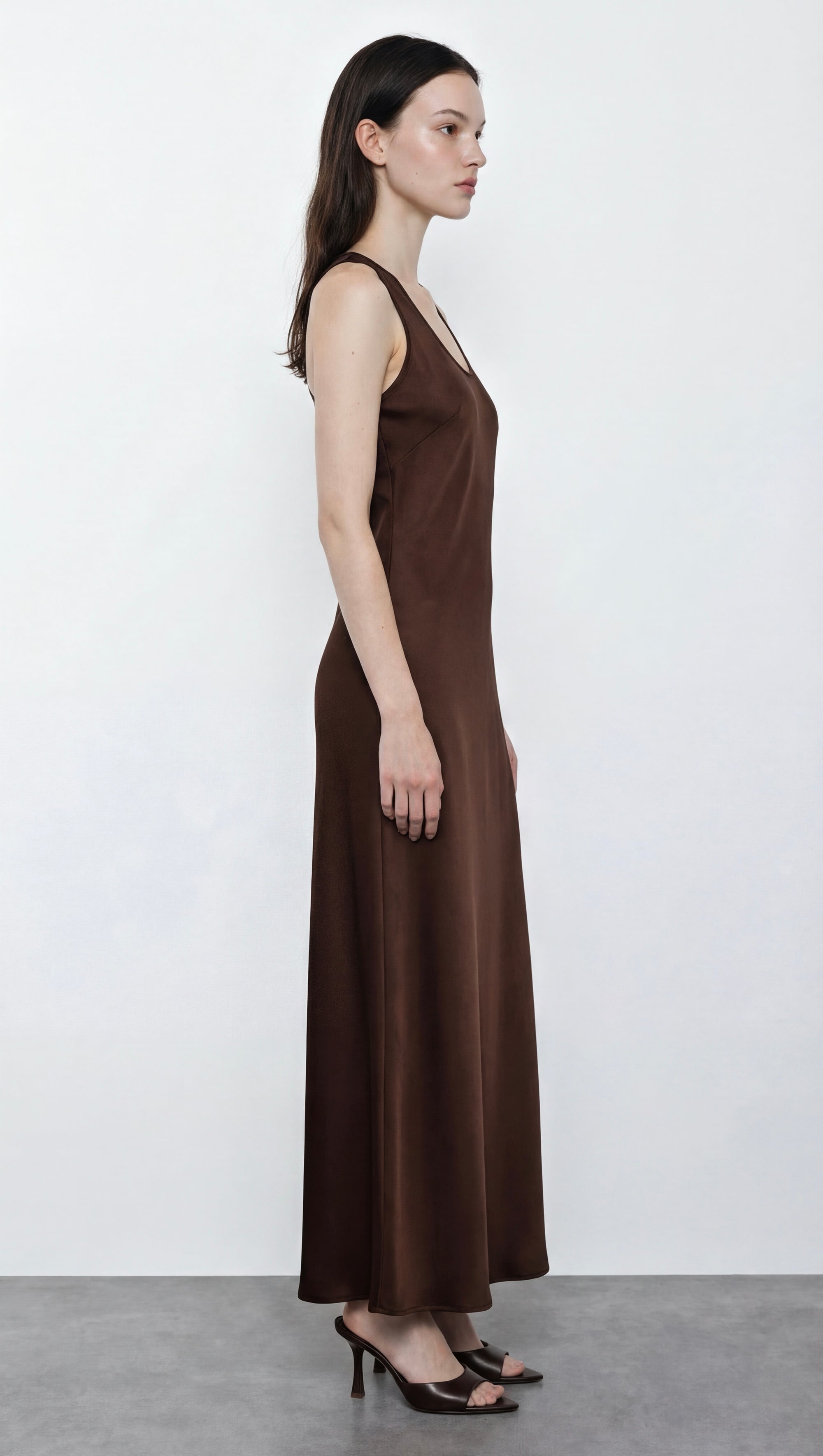 BELLA - Saten Maxi Elbise