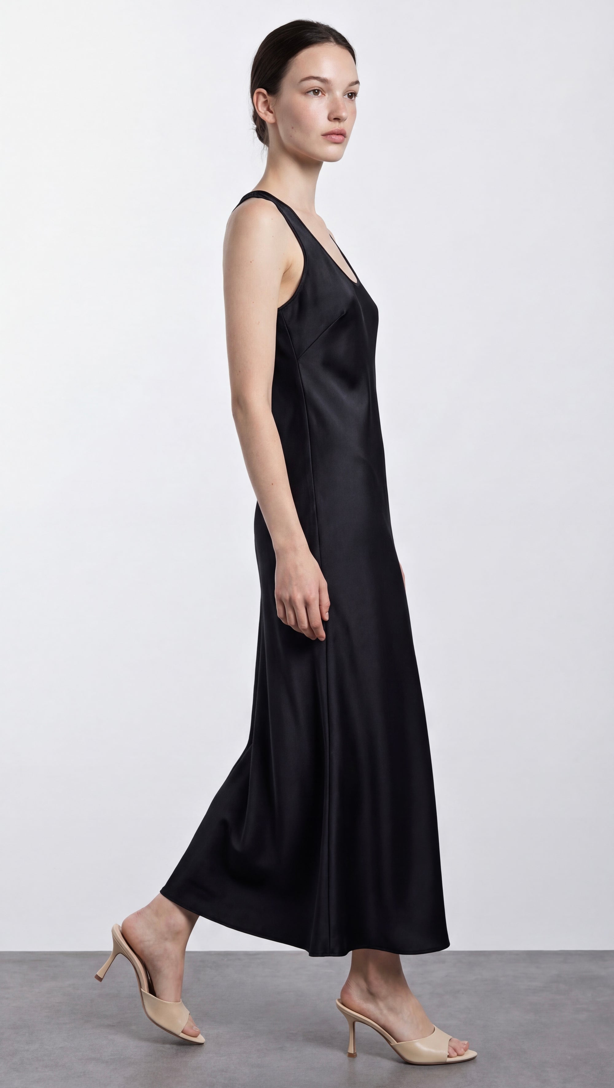BELLA - Saten Maxi Elbise