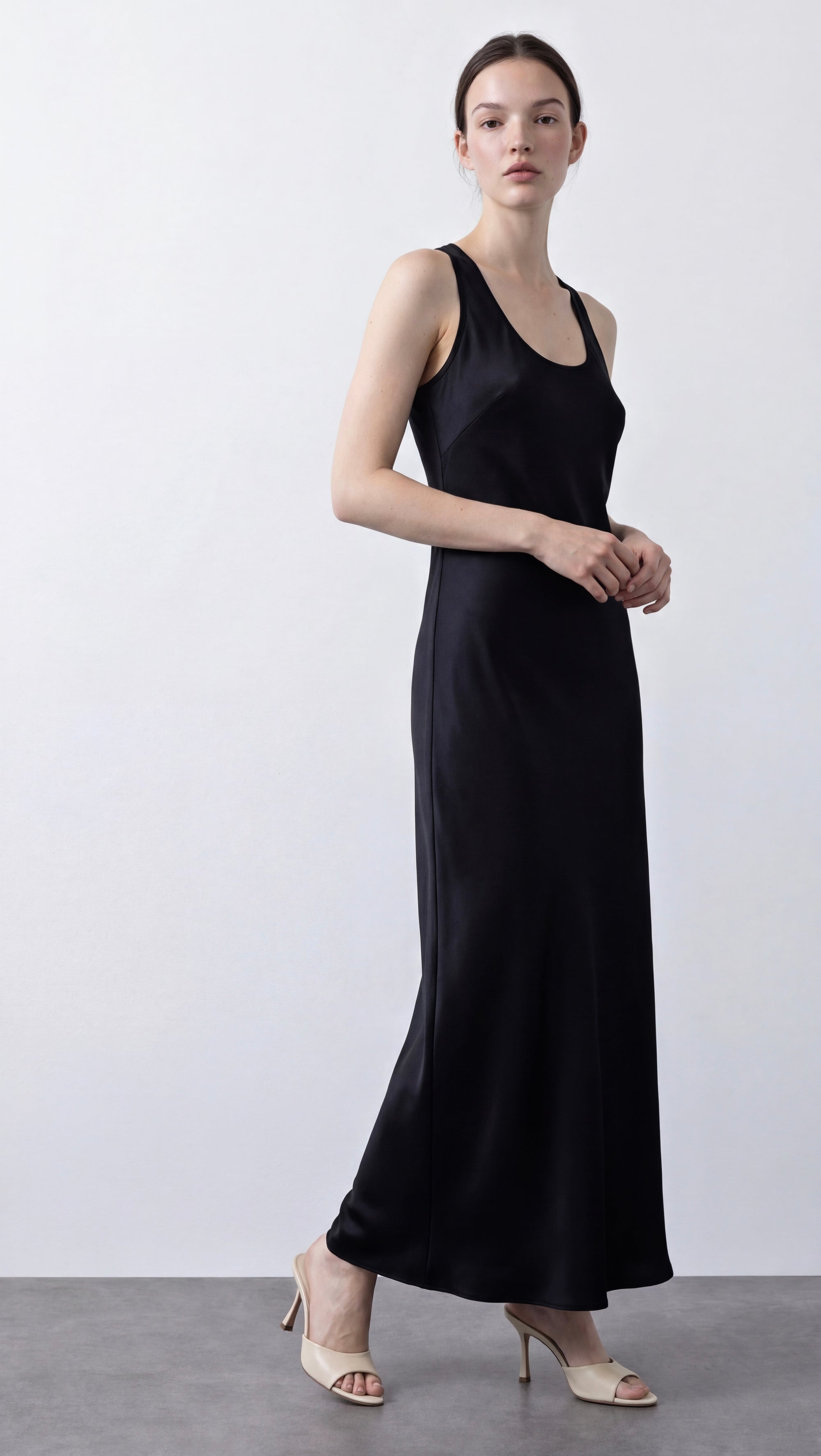 BELLA - Saten Maxi Elbise