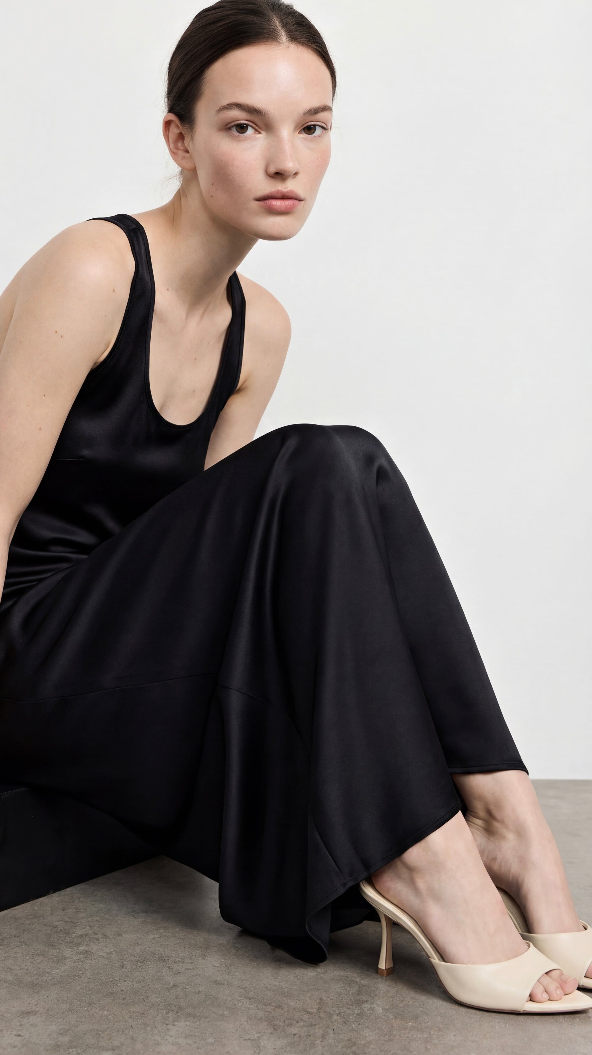BELLA - Saten Maxi Elbise