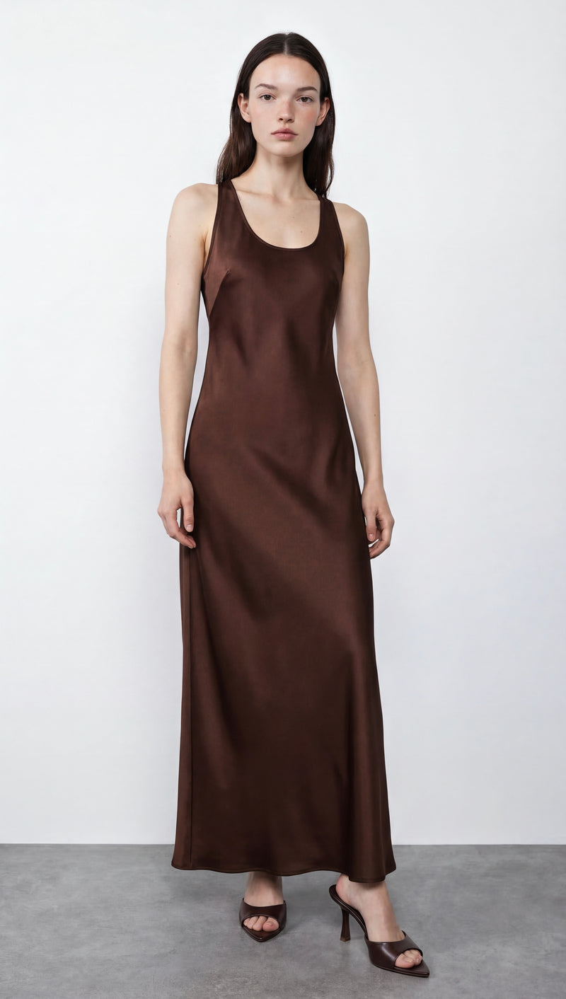 BELLA - Saten Maxi Elbise