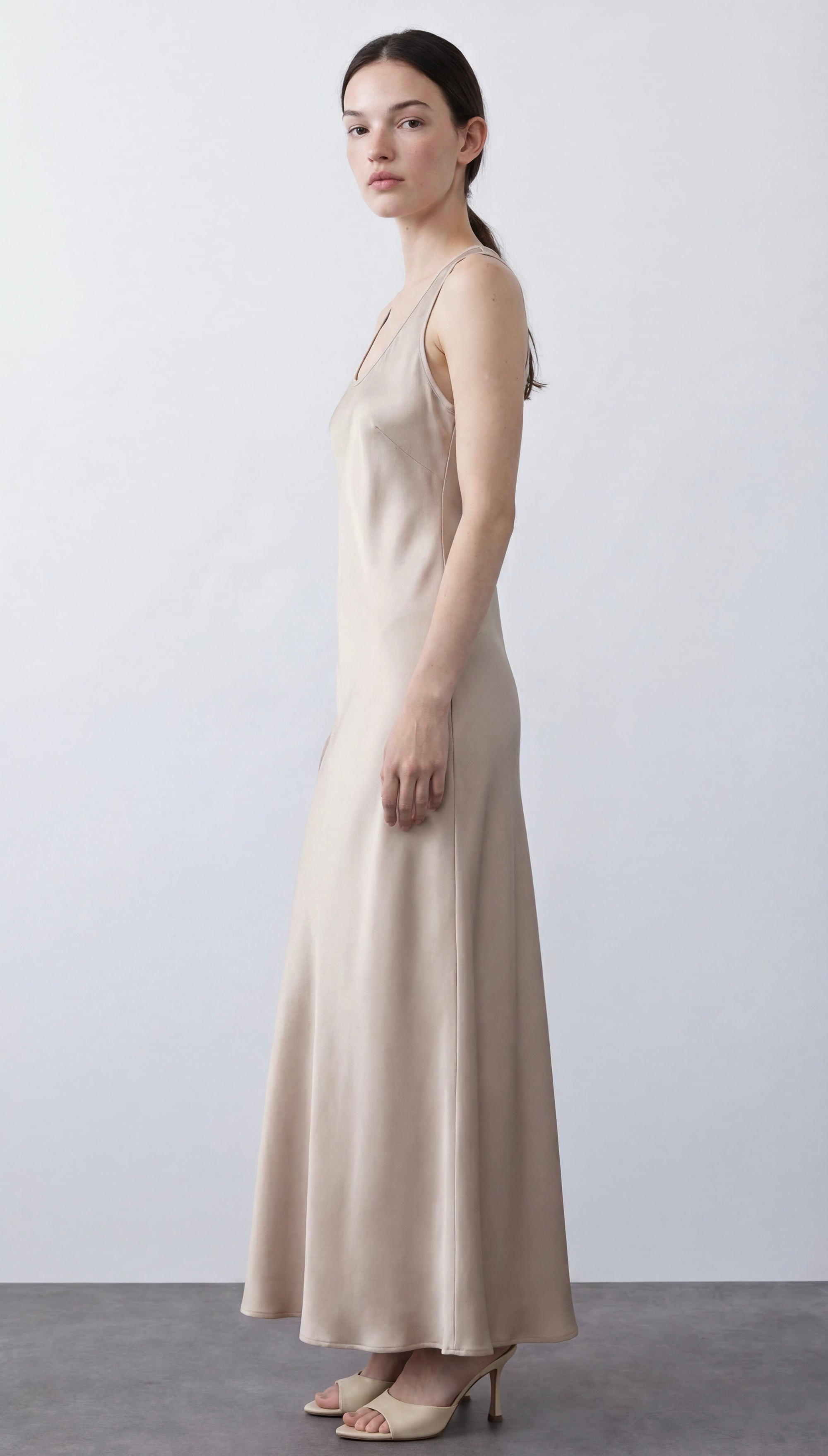 BELLA - Saten Maxi Elbise