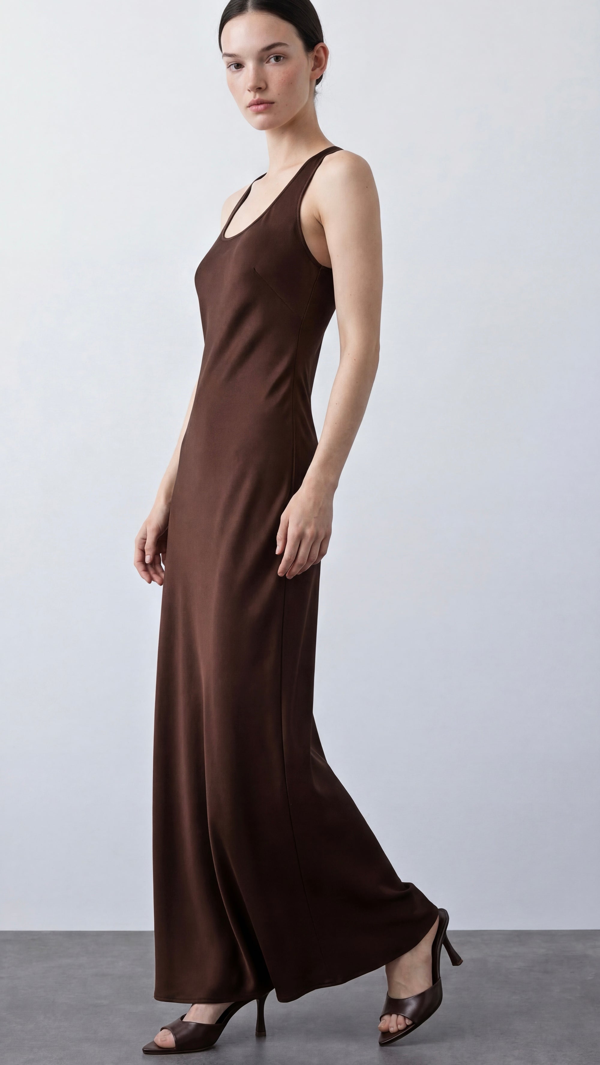 BELLA - Saten Maxi Elbise