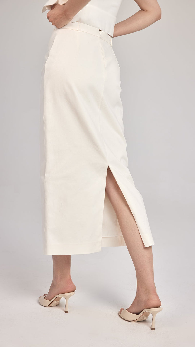 ELLA - Yırtmaçlı Kemerli Kalem etek - Aíla