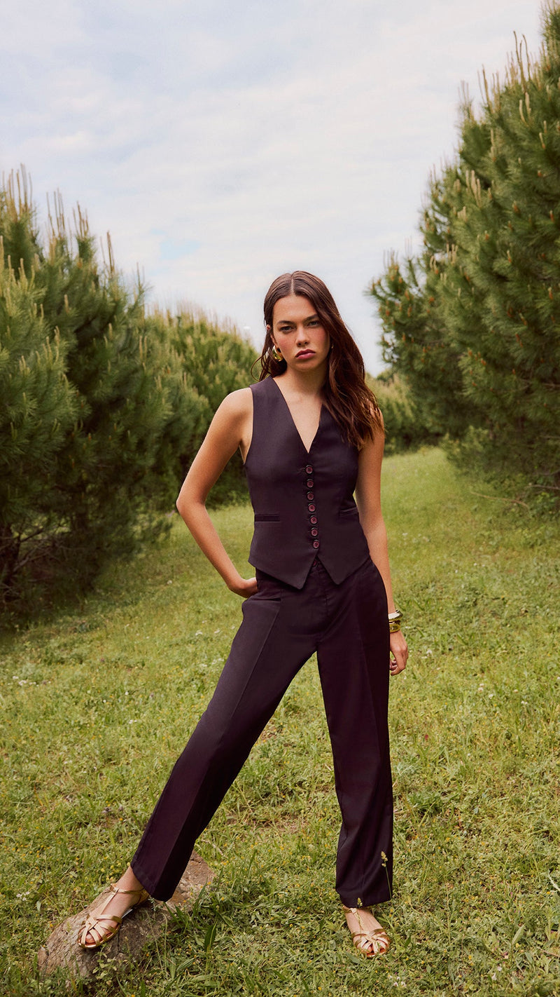 FRİDA - Pens Detaylı Yüksel Bel Pantolon - Aíla