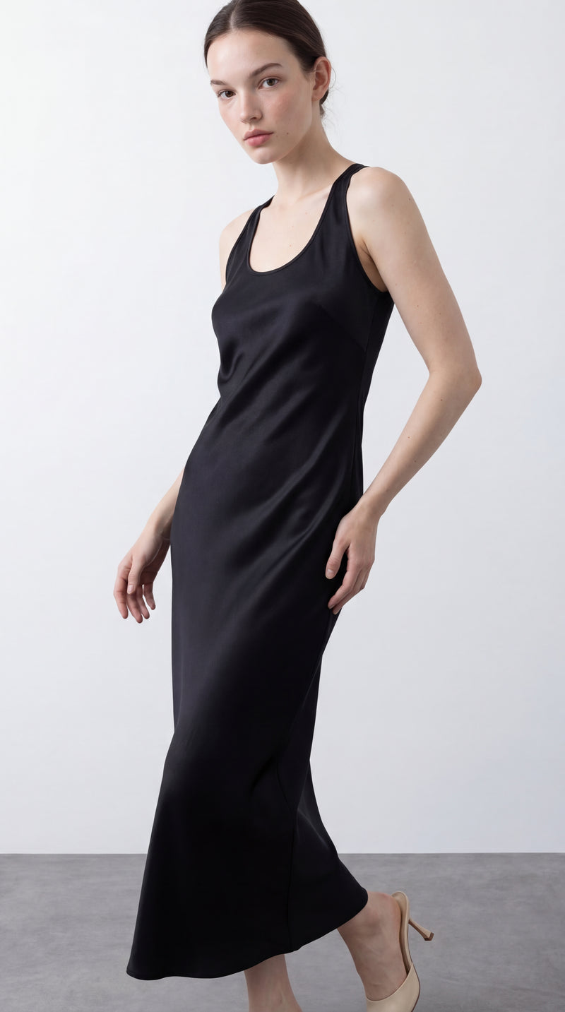 BELLA - Saten Maxi Elbise