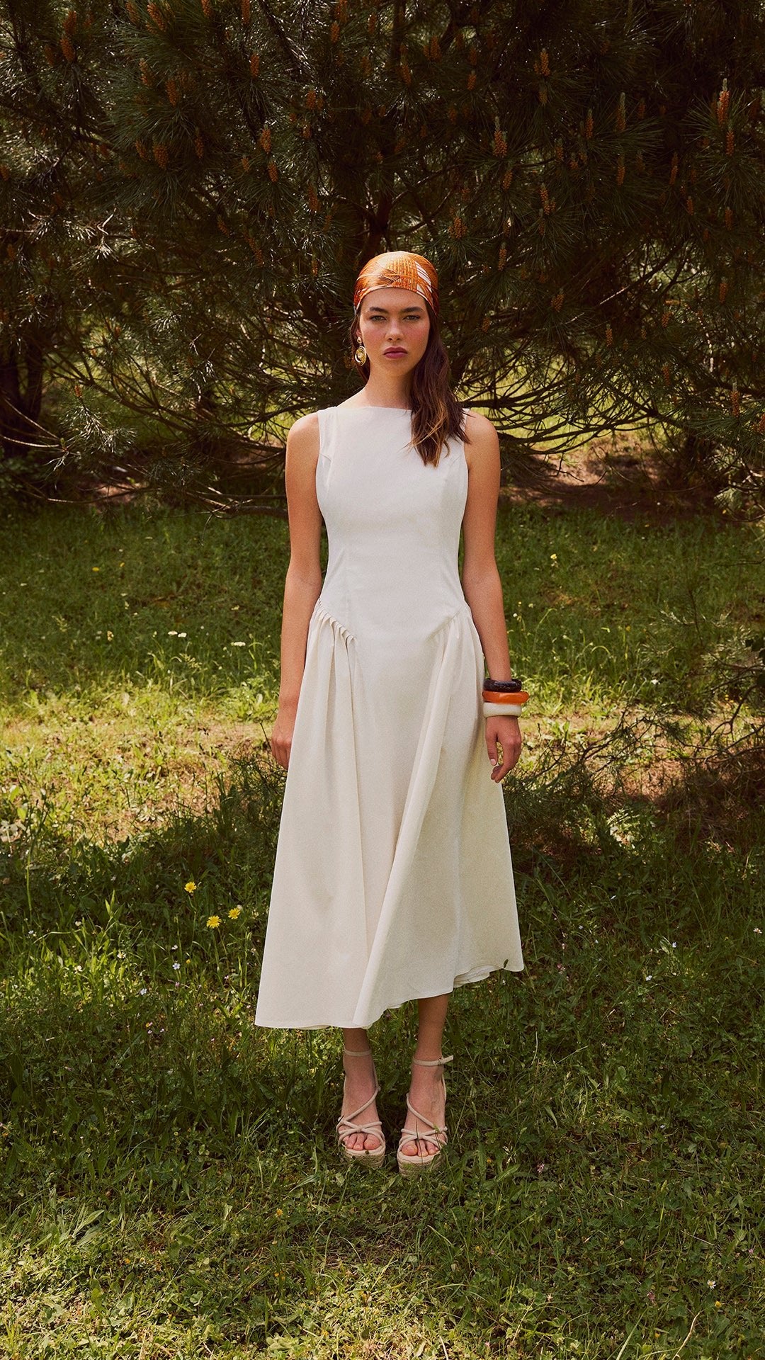 HOLLY - Yanları Büzgülü Uzun Elbise - Aíla