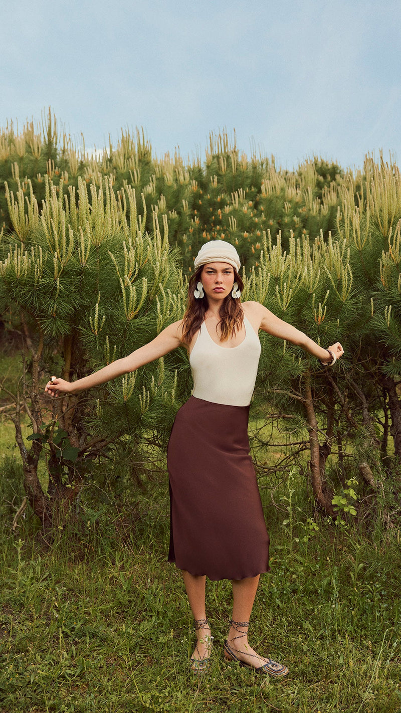 LUNA - Saten Midi Etek - Aíla