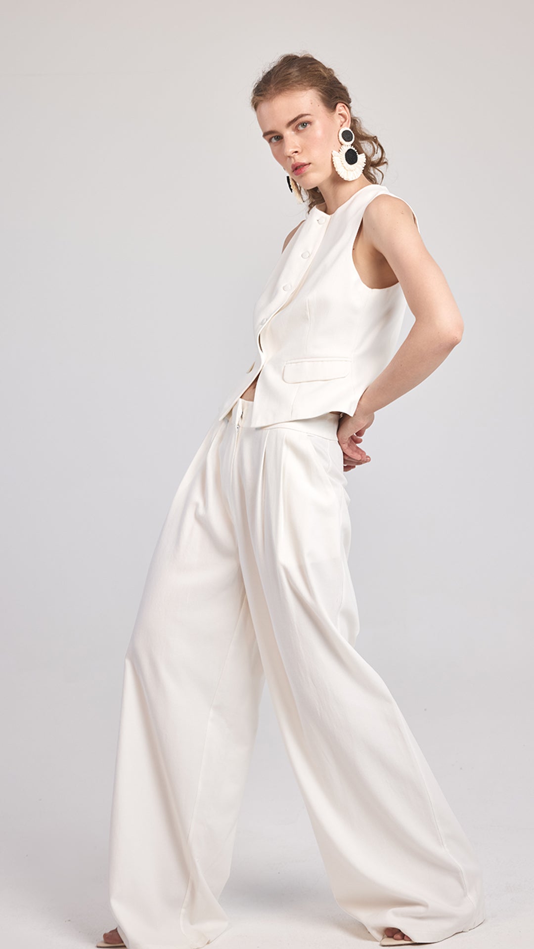 MOON - Yüksek Bel Geniş Paça Pantolon - Aíla