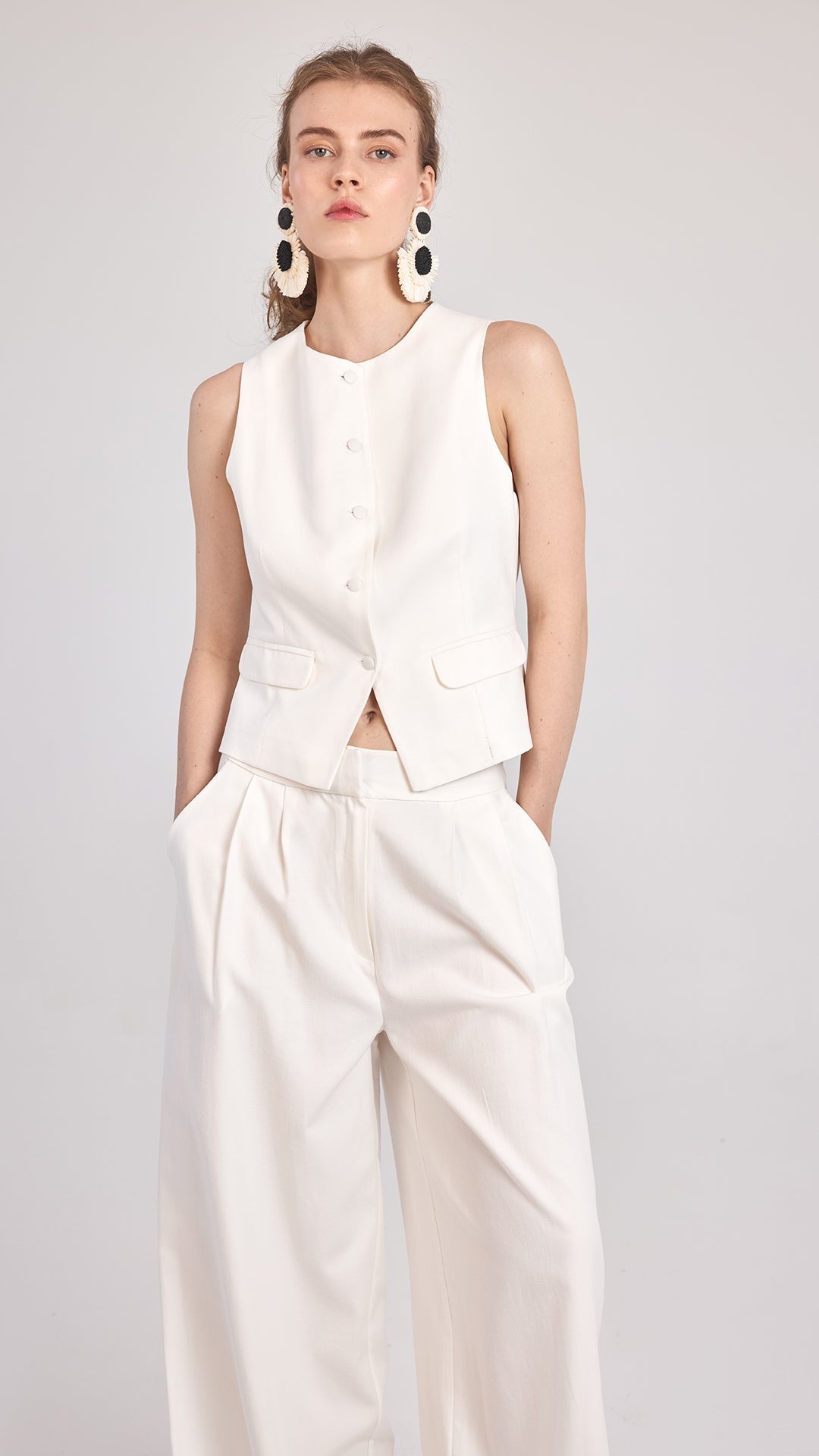 MOON - Yüksek Bel Geniş Paça Pantolon - Aíla