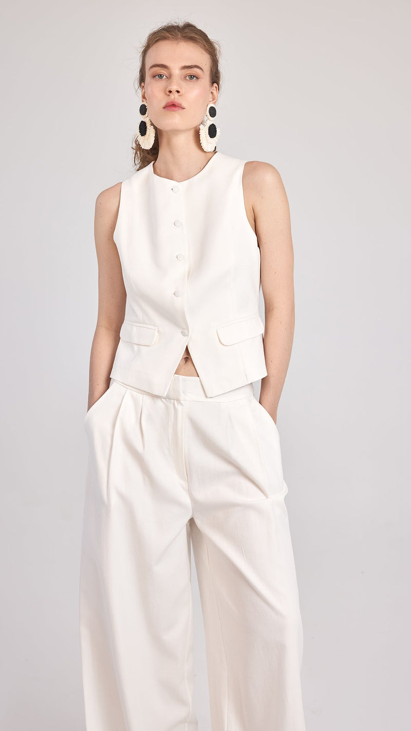 MOON - Yüksek Bel Geniş Paça Pantolon - Aíla