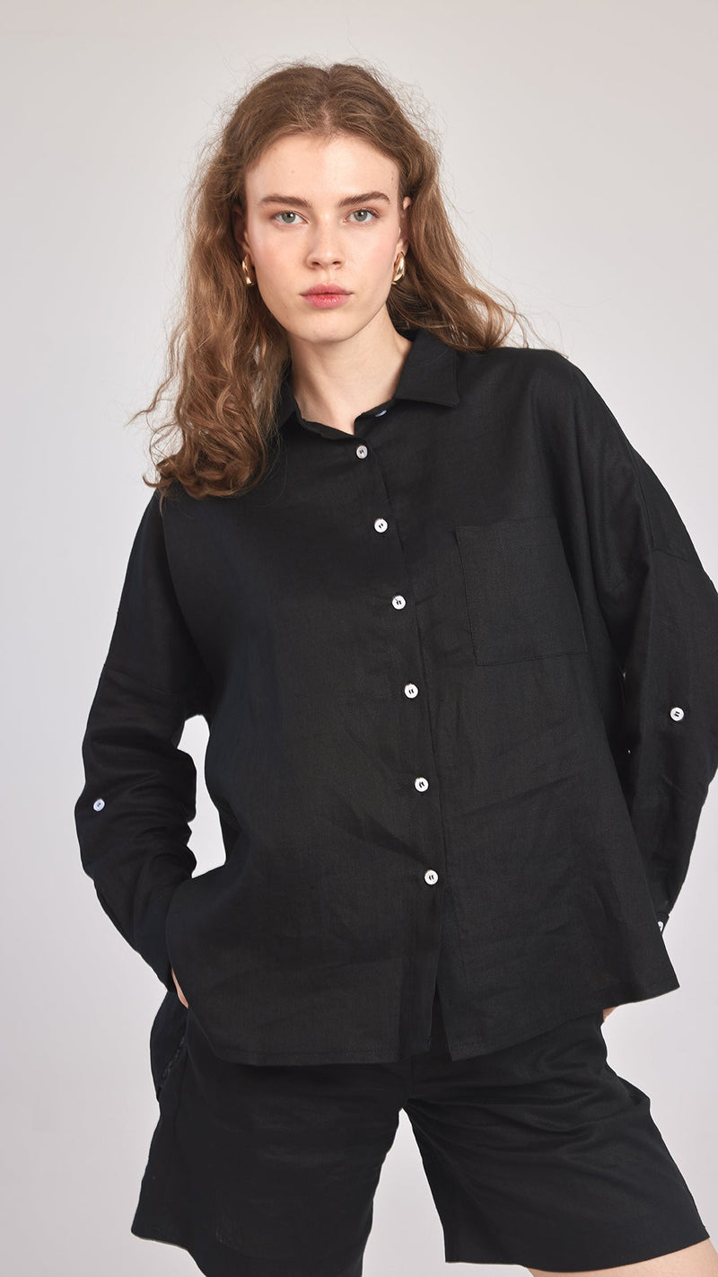 OSLO - Oversize Keten Gömlek - Aíla