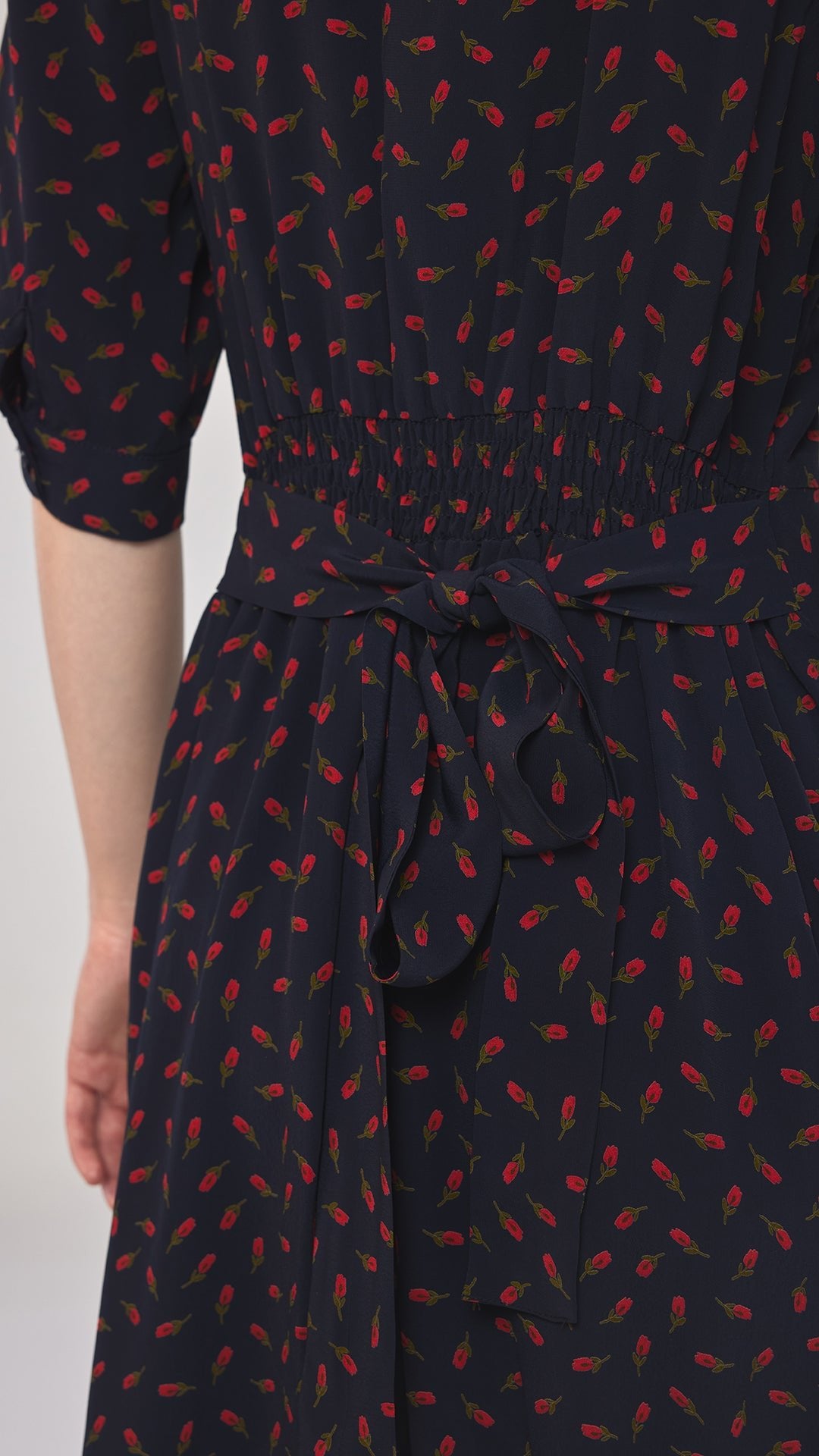 ROSİE - Desenli Kuşaklı Gömlek Elbise - Aíla